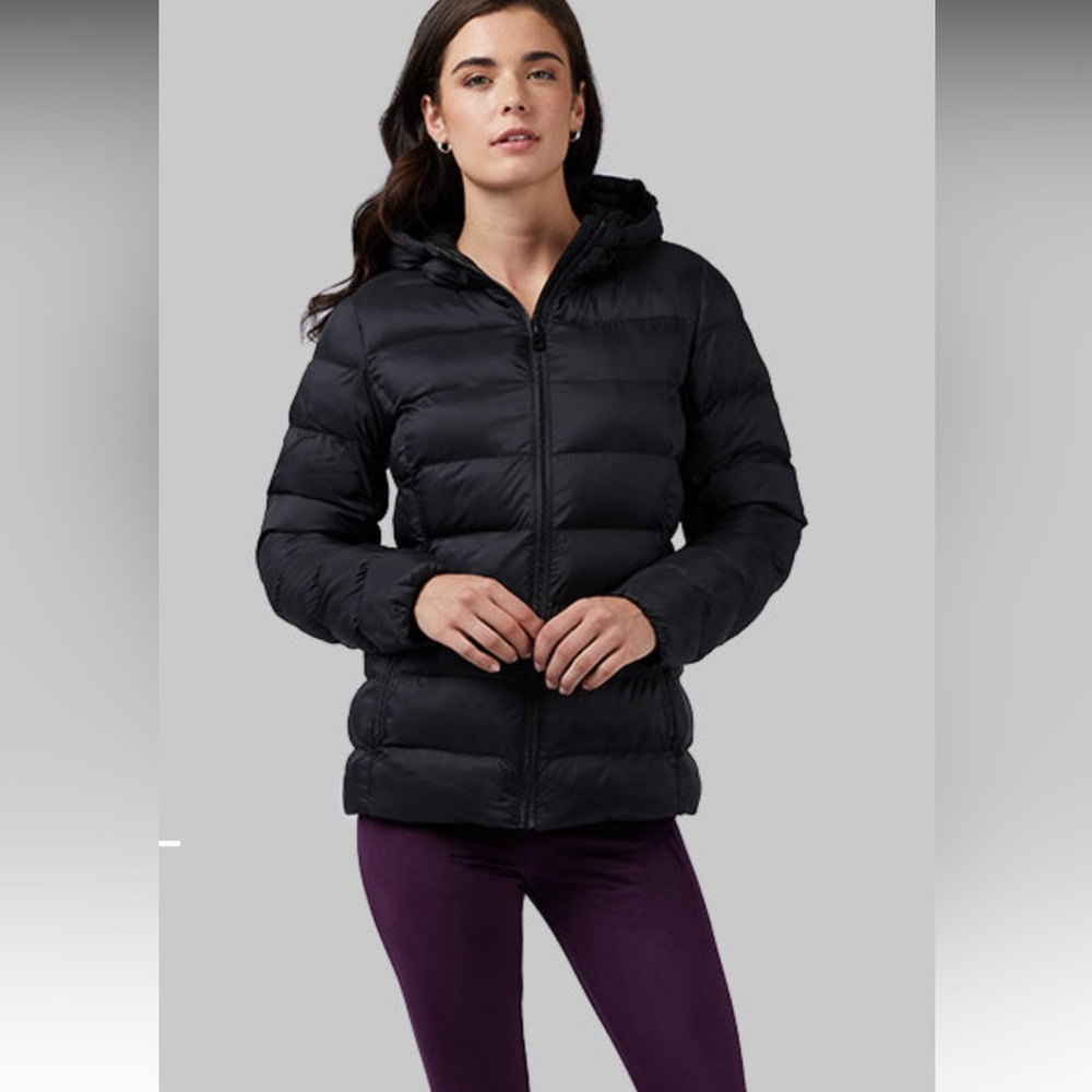 32 Degrees Black Puffer Down Jacket Removable Hood Women's Medium